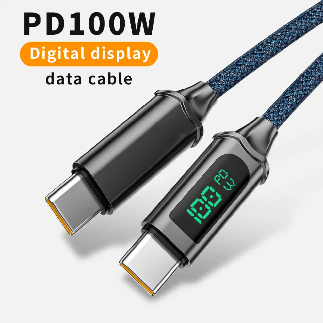 USB C to Type C Pd Cable 100W for MacBook Tablet Switch Xiaomi Samsung 5A Fast Charging Digital Display Phone Data Cable