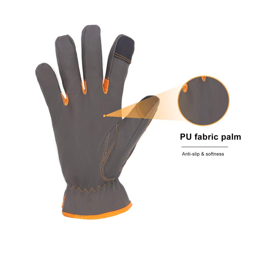 Prisafety New Design PU Palm Mechanic Protective Gloves Safety Work Gloves Cycling Riding Gloves for Men